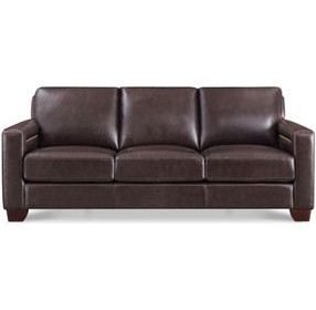 Kathleen Brown Leather 84" Sofa with Nailhead Trim