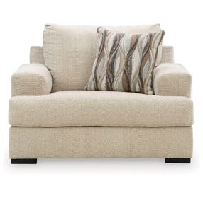 Jasmine Grove Oatmeal Upholstered Chair and A Half with Pillow