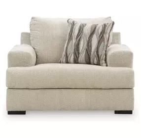 Jasmine Grove Oatmeal Upholstered Chair and A Half with Pillow