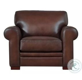 Danforth Caramel Leather Upholstered Accent Chair