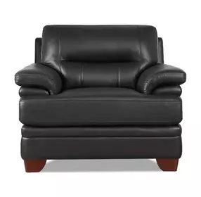 Calizor Black Leather Upholstered Lounge Chair