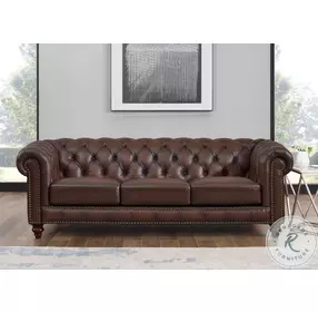 Waverly Caramel Top Grain Leather Sofa