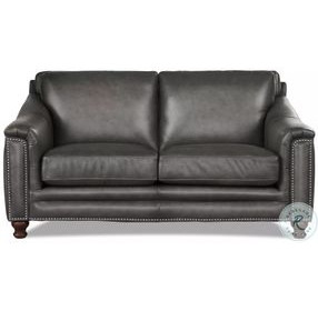 Bexley Ash Leather 67" Loveseat with Nailhead Trim
