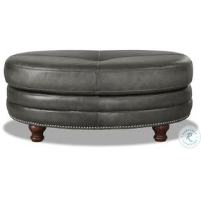 Bexley Ash Top Grain Leather Ottoman