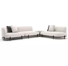 Madera Oatmeal 4 Piece Modular Corner L Sectional