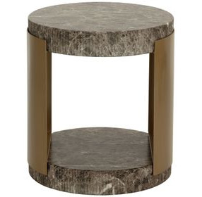 Gardiner Dark Emperador Outdoor Round End Table