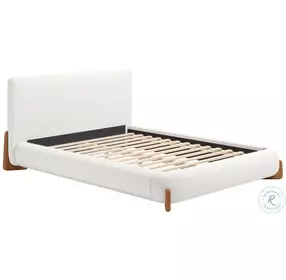 Baris Ivory Queen Upholstered Panel Bed