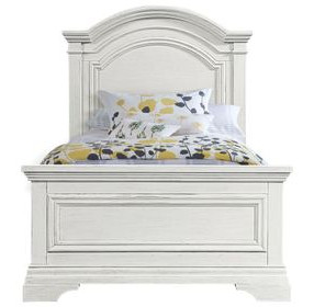 Olivia Brushed White Twin Panel Bed