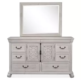 Bronwyn Alabaster 8 Drawer Dresser with Rectangular Mirror