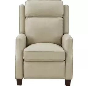 Nixon Barone Parchment Leather Push Thru The Arms Recliner