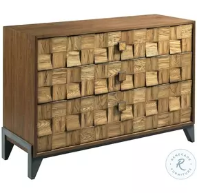 Neo Balance Motif Walnut And Rolled Steel Console