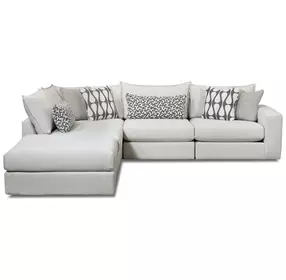 Contour Natural Off White 5 Piece Modular LAF Sectional with Pillows