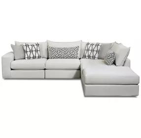 Contour Natural Off White 5 Piece Modular RAF Sectional with Pillows