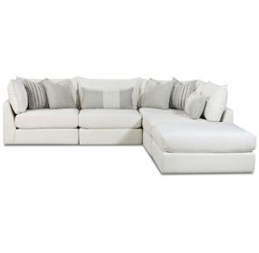 Claudia Natural Off White 5 Piece Modular Sectional with Pillows