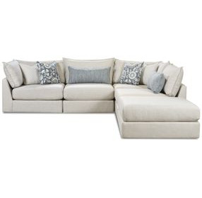 Prelude Feather Tan 5 Piece Modular Sectional with Pillows