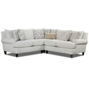 Durango Pewter Off White Performance Fabric 3 Piece Modular Sectional with Pillows
