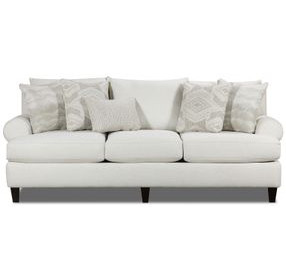 Hobnob Cotton Off White Performance Fabric Round Arms 98" Sofa