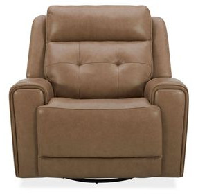 Worthington York Sand Leather Glider Power Recliner with USB Charging