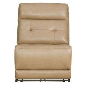 Carrington York Sand Leather Armless Power Recliner