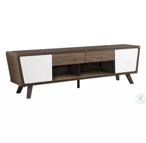 Alvin Dark Walnut And Glossy White TV Console