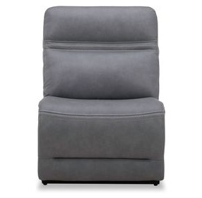 Cooper Blue Gray Leather Armless Chair