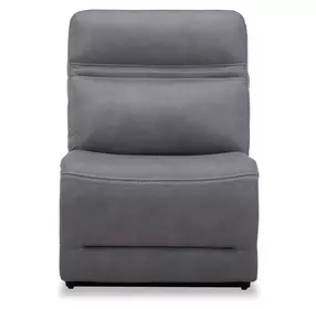 Cooper Blue Gray Leather Armless Chair