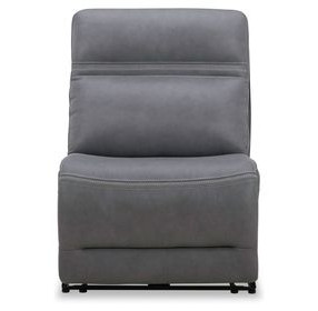 Cooper Blue Gray Leather Armless Power Recliner