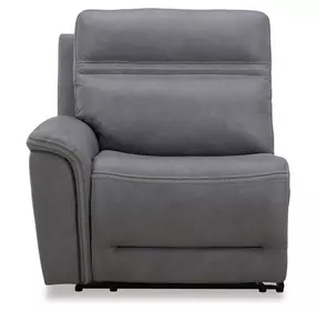 Cooper Blue Gray Leather LAF Power Recliner