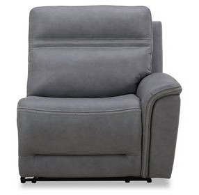 Cooper Blue Gray Leather RAF Power Recliner