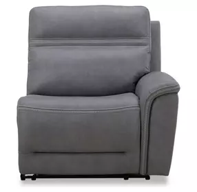 Cooper Blue Gray Leather RAF Power Recliner
