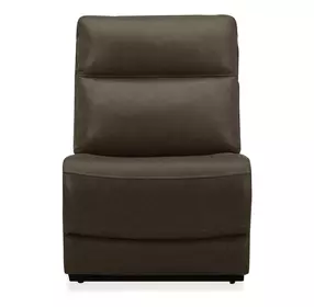 Collins York Chestnut Leather Armless Chair