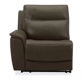 Collins York Chestnut Leather Zero Gravity Triple Power LAF Power Recliner with USB Charging