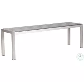 Metropolitan Brushed Aluminum Outdoor Bench