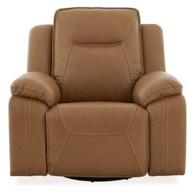 Callihan York Butternut Leather Glider Power Recliner with USB Charging and Heat Massage