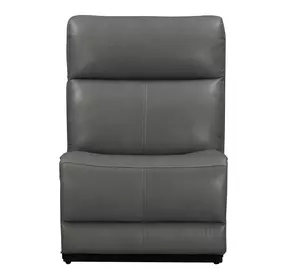 Camden Aline Light Gray Leather Armless Chair