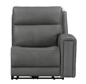 Camden Aline Light Gray Leather Triple Power Zero Wall RAF Power Recliner with USB Charging