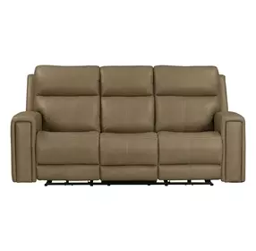 Camden Aline Toast Leather 89" Triple Power Zero Wall Reclining Sofa with USB Charging