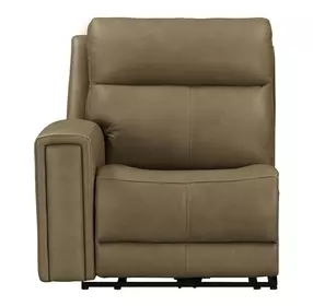 Camden Aline Toast Leather Triple Power Zero Wall LAF Power Recliner with USB Charging