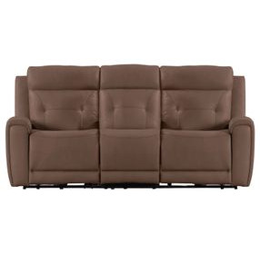 Beckham Aline Saddle Leather 91" Zero Gravity Power Reclining Sofa with USB Charging