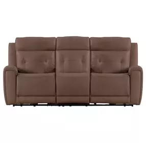 Kingswell Aline Saddle Leather Zero Gravity 87" Power Reclining Sofa with USB Charging
