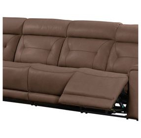 Kingswell Aline Saddle Leather Armless Chair with Drop Down Table and USB Charging