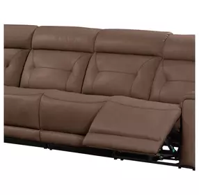 Kingswell Aline Saddle Leather Armless Chair with Drop Down Table and USB Charging