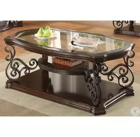 Laney Deep Merlot And Clear Coffee Table