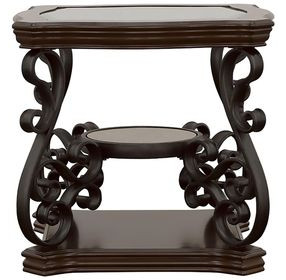 Laney Deep Merlot And Clear End Table