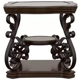 Laney Deep Merlot And Clear End Table
