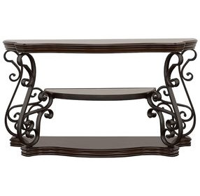 Laney Deep Merlot And Clear Sofa Table