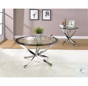 Brooke Chrome And Black Occasional Table Set