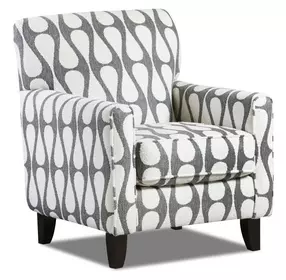 Countour Natural Gray and White Performance Fabric Upholstered Accent Chair