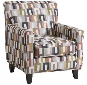 Amos Dusk White and Brown Upholstered Accent Chair