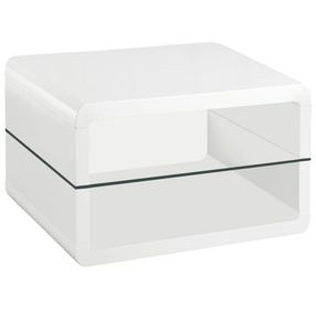 Elana Glossy White End Table